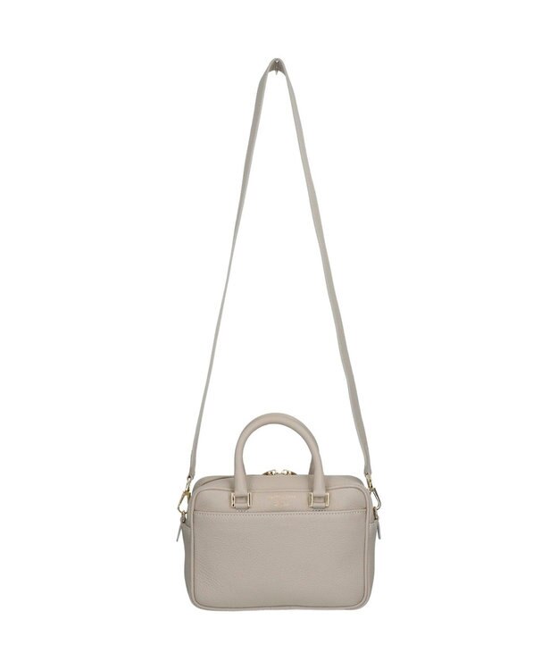 INTER-CHAUSSURES 【CHRISTIAN VILLA】ボックスシルエットレザーハンドバッグ アイボリー