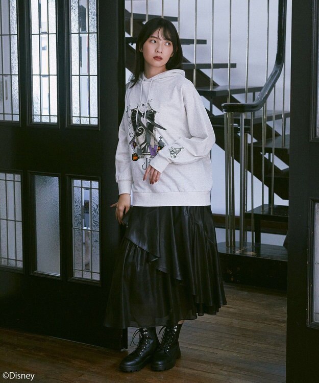 earth music&ecology ナイトメア／アソートプリントパーカー Oatmeal