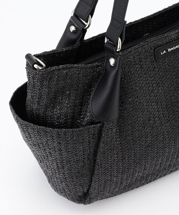 LA BAGAGERIE つまみハンドル　サマー2wayトートバッグ ブラック