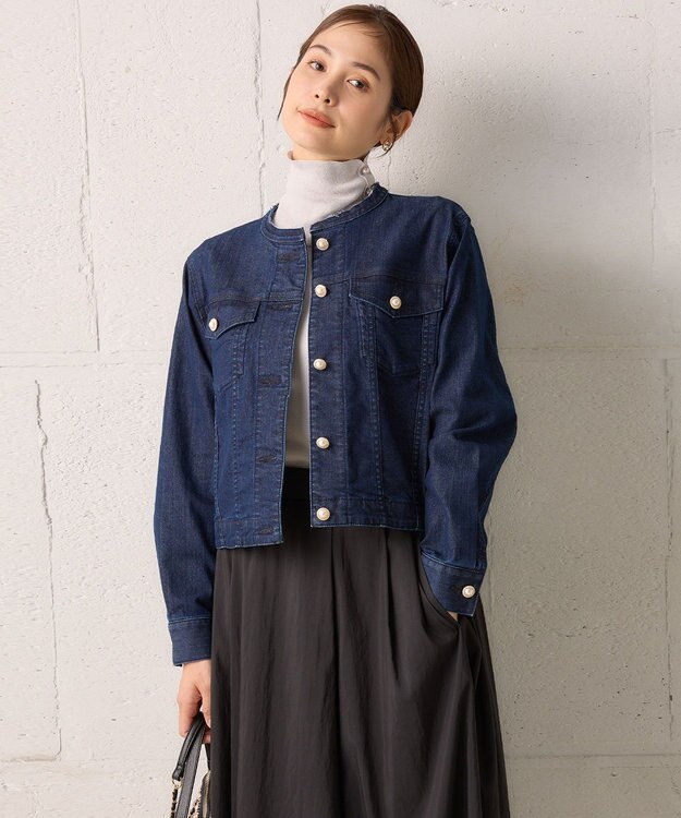 組曲 S 【23AW】パールボタンデニム ジャケット ネイビー系