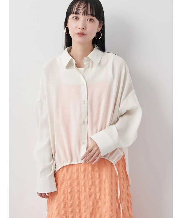 earth music&ecology ドロスト羽織シャツ Ivory