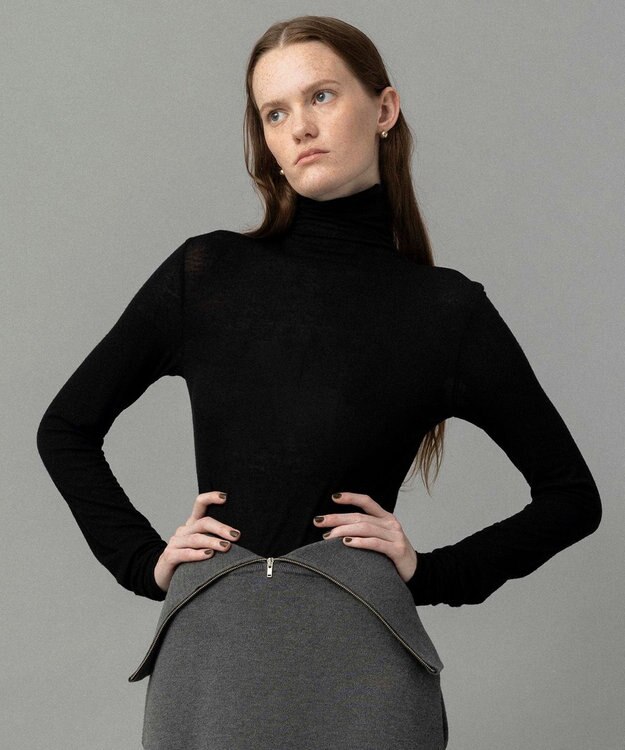 NAVE 【ReNAVE・洗える】シルク混シアータートル ブラック系