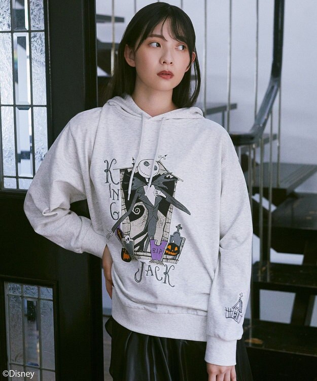 earth music&ecology ナイトメア／アソートプリントパーカー Oatmeal