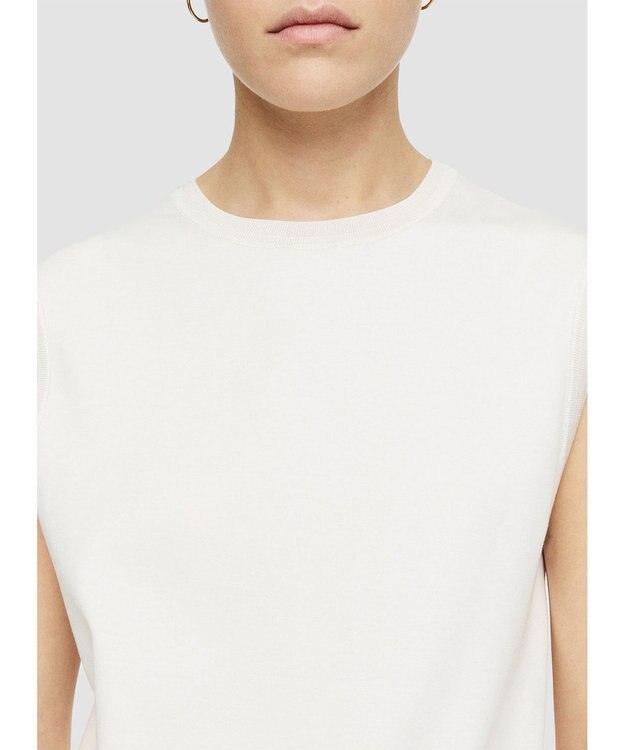 JOSEPH 【洗える】マーセライズコットン　ラウンドネックタンクトップ Ivory