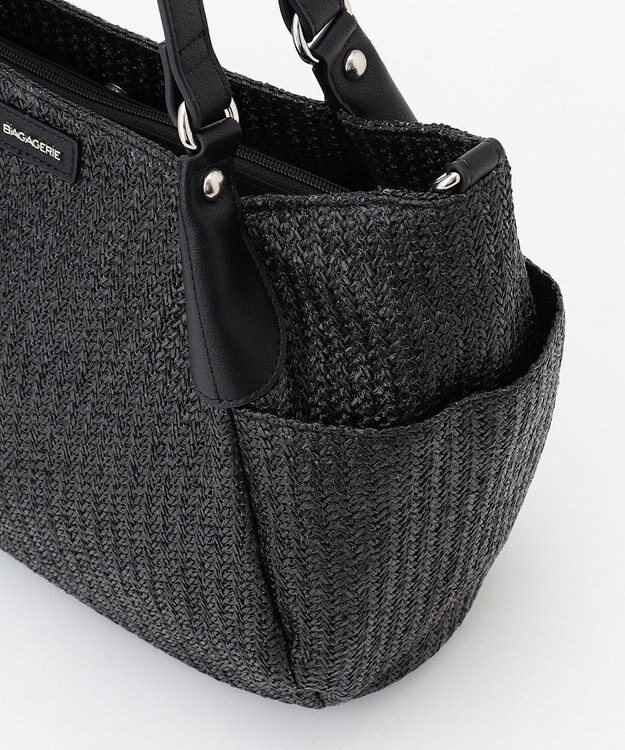 LA BAGAGERIE つまみハンドル　サマー2wayトートバッグ ブラック