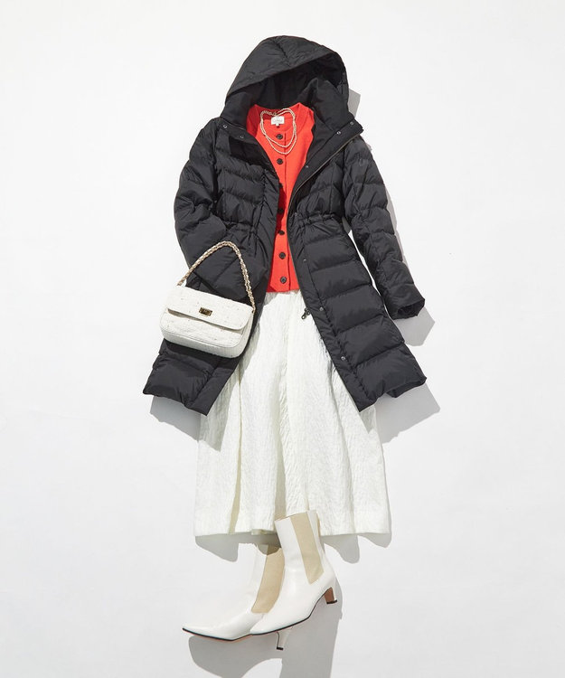 23区 サイドゴア ヒール ブーツ アイボリー系