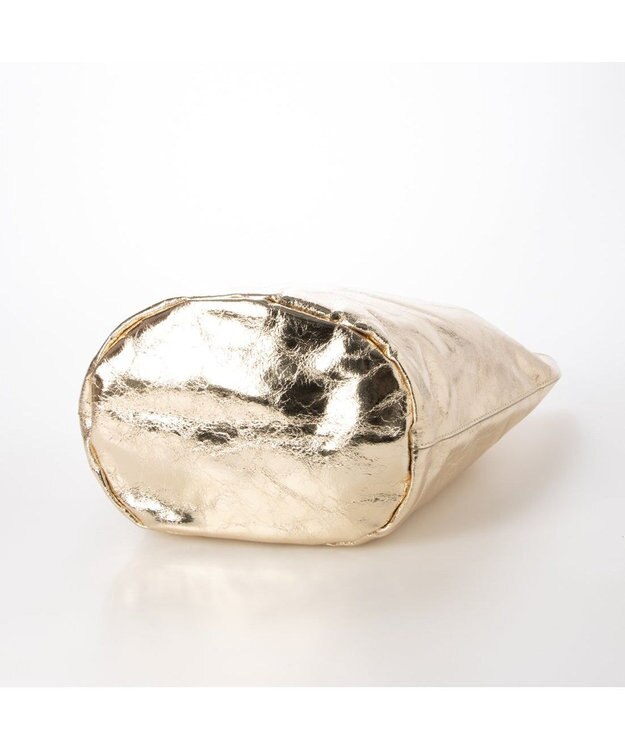 UNBILLION カシュカシュ cachecache / クラッシュメタリック肩入れバケツトートバッグ ゴールド