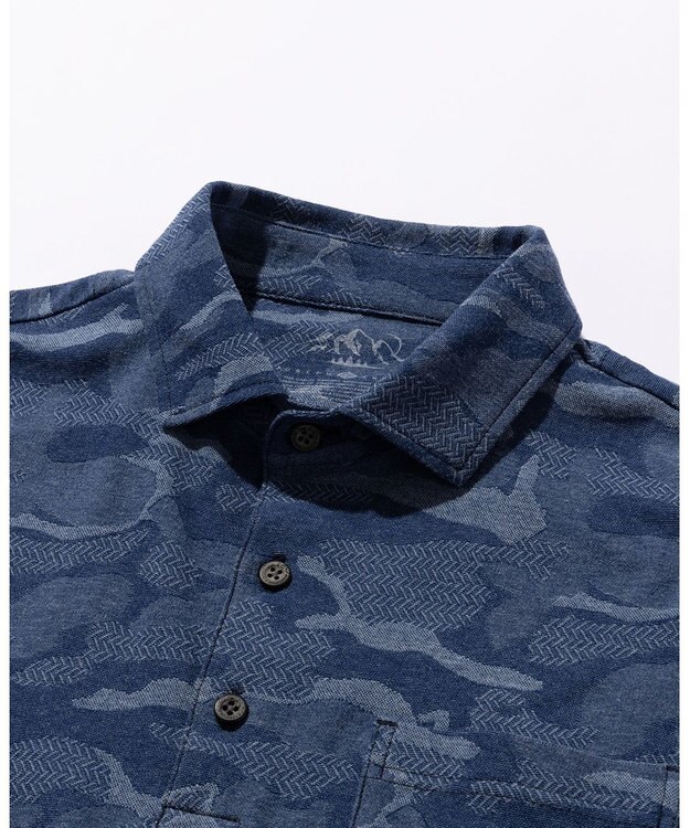 JOSEPH ABBOUD MOUNTAIN 【吸水速乾・男女兼用】カモフラジャガードポロシャツ ブルー系7