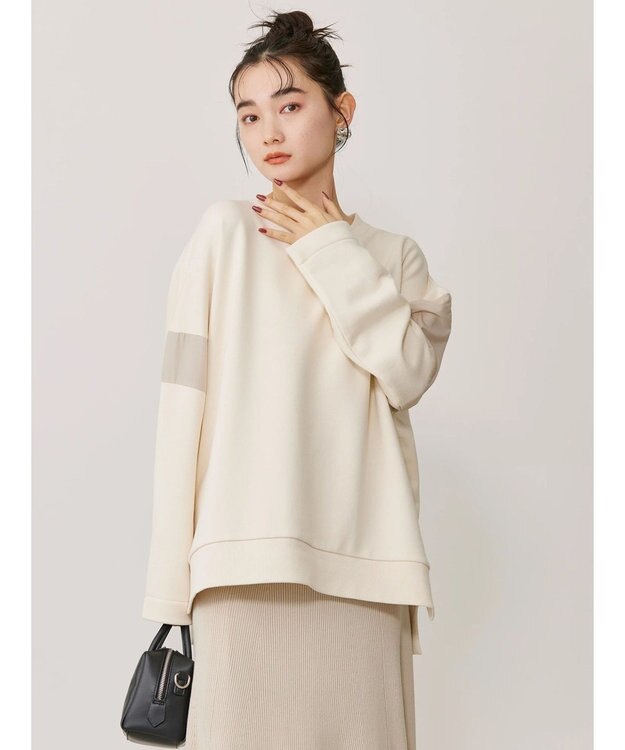 AMERICAN HOLIC 異素材ショルダー切り替えスウェット1 Ivory