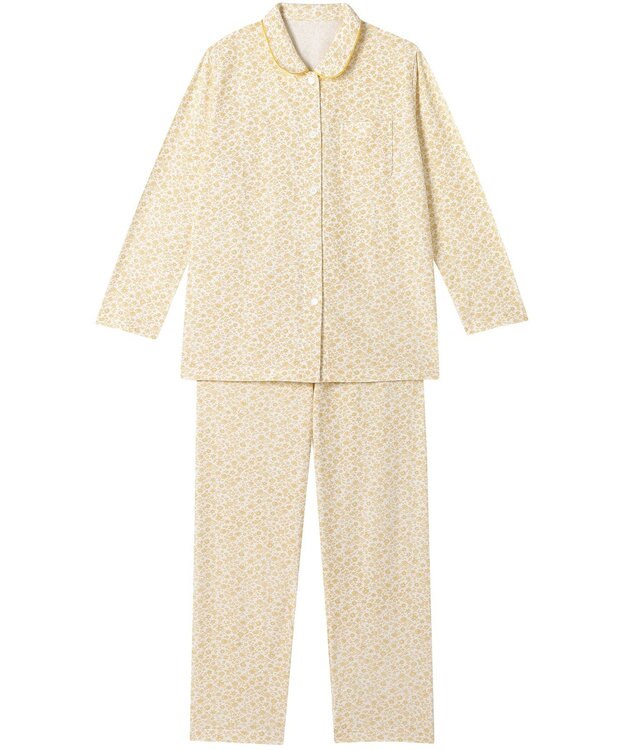 Wing 【パジャマ】 長袖・長ズボン 綿100％（表側・肌側） パイル素材（肌側） EP8093 ウイング／ワコール イエロー