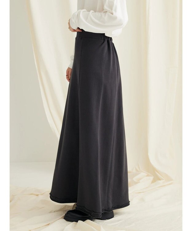 CRAFT STANDARD BOUTIQUE カットオフＡライン裏毛スカート Navy