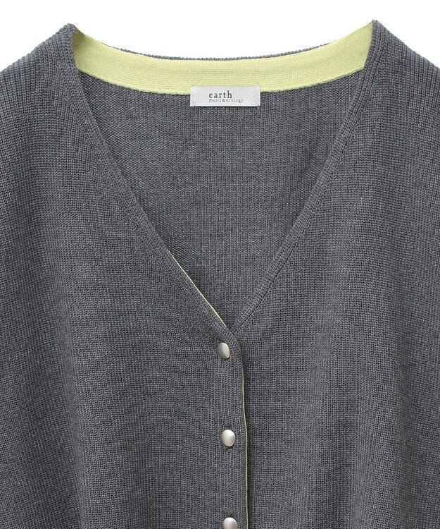 earth music&ecology コンパクトカーディガン Charcoal Gray