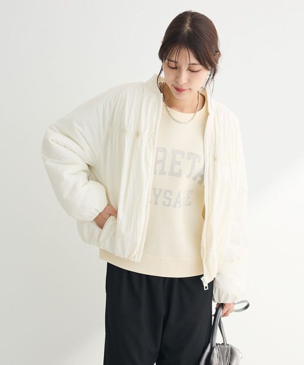 Green Parks 中綿シャーリングブルゾン Ivory