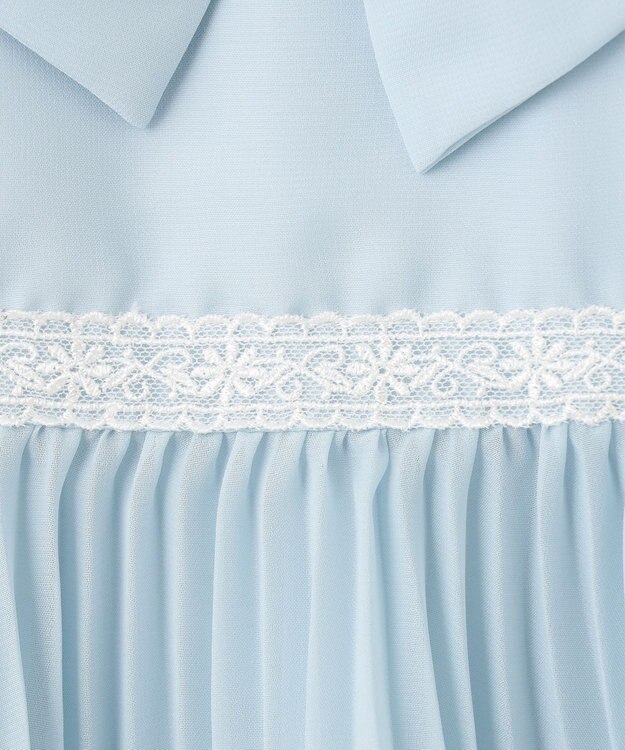 ANY KIDS シフォン プリーツ ワンピース サックスブルー