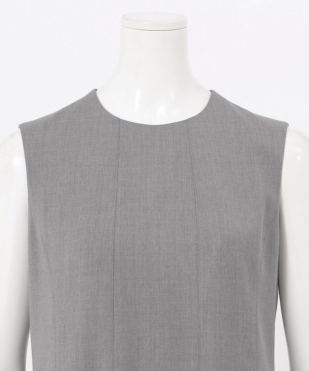 23区 L 【エステータ】ウールシルクギャバジン ランダムヘム ワンピース ライトグレー系