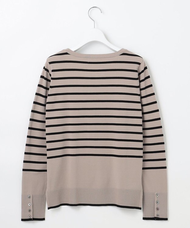 J.PRESS LADIES L 【洗える】VIGODA ボーダー ニット モカ×ブラック系