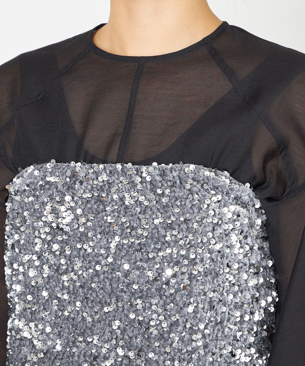 NAVE 【Nave・洗える】スパンコール ビスチェ シルバー系