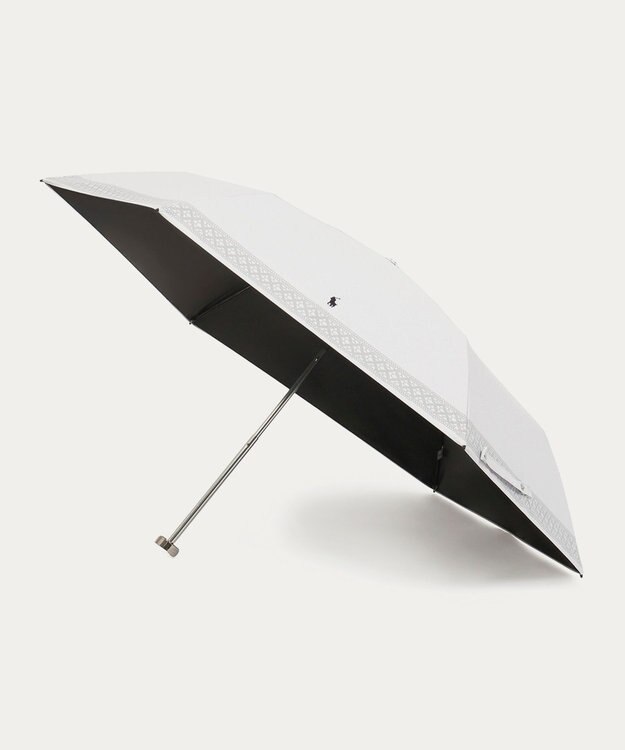 MOONBAT 【WEB限定/ 遮光率100％/遮熱/UV】POLO RALPH LAUREN（ポロ ラルフローレン）晴雨兼用日傘 ワンポイント ポロポニー レース 折りたたみ傘 ホワイト