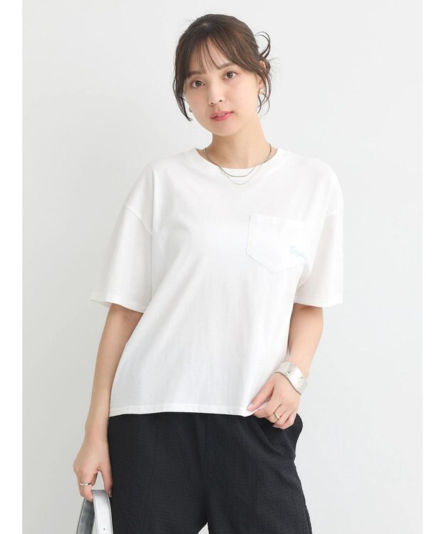 earth music&ecology ポケット刺繍Ｔシャツ Off White