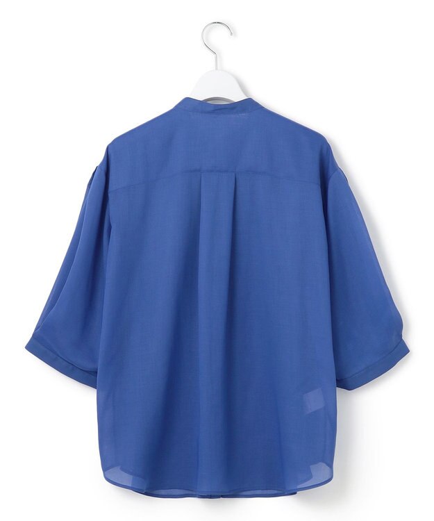 23区 S 【洗える】シアービエラ タックデザイン ブラウス ブルー系