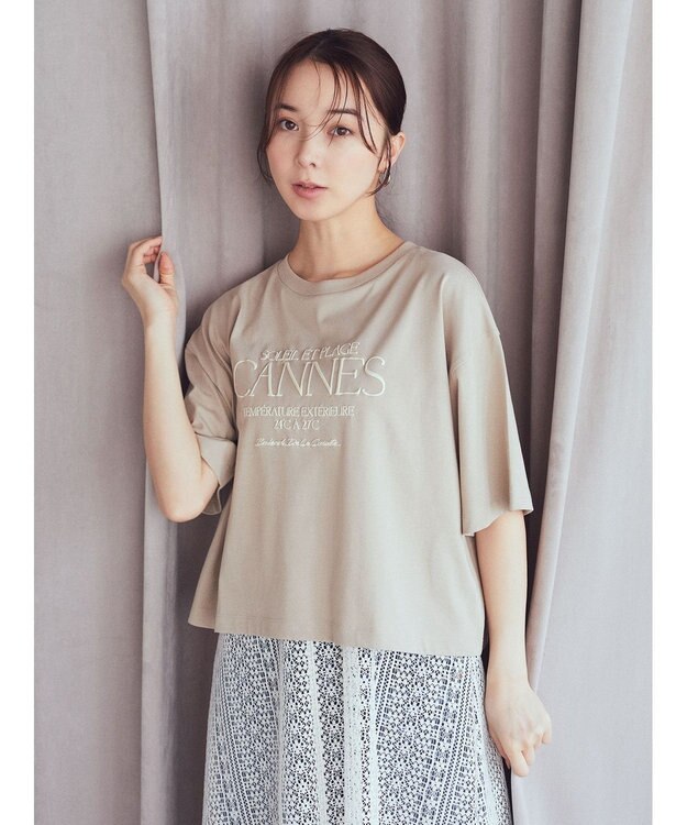 earth music&ecology ＣＡＮＮＥＳ　ショートＴ Beige