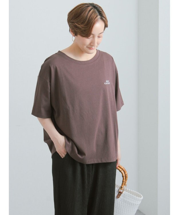 Te chichi 胸刺繍&バックプリントBIGTシャツ ブラウン