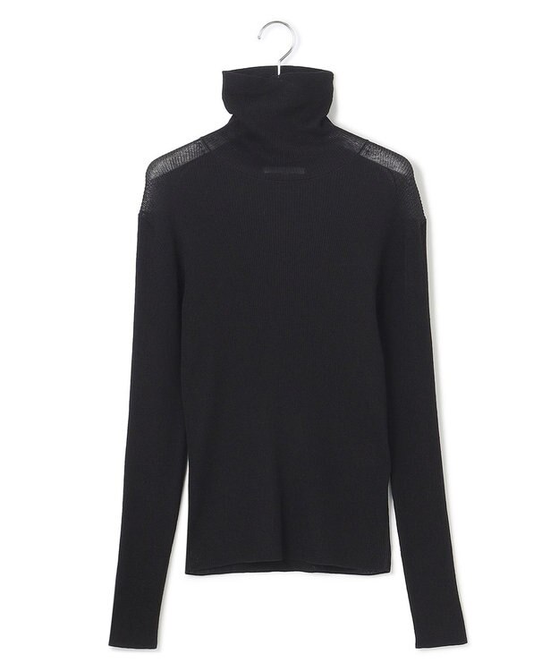 23区 【SLOW/一部店舗限定】シアーリブ タートルネックニット ブラック系