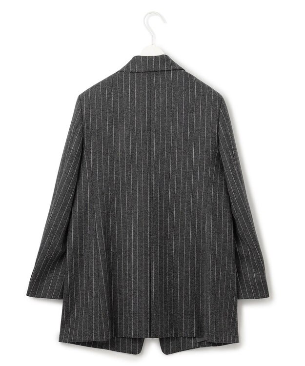 ICB シックツイードストライプ  テーラードジャケット チャコール系