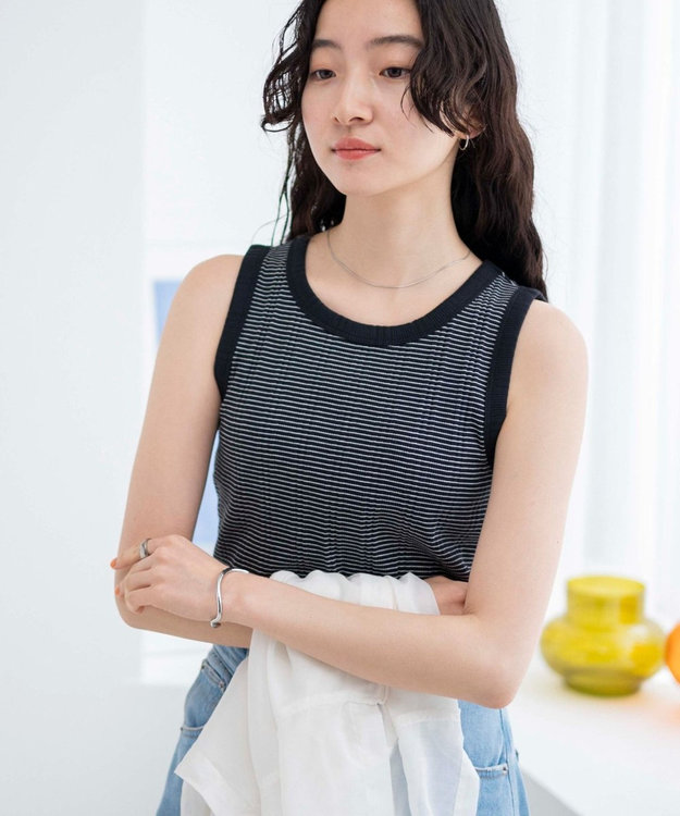 WEGO シンプルタンク ブラックボーダー