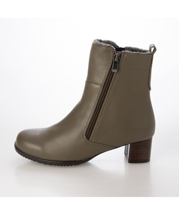 ing 【WEB限定】ダブルファスナーショートブーツ カーキ