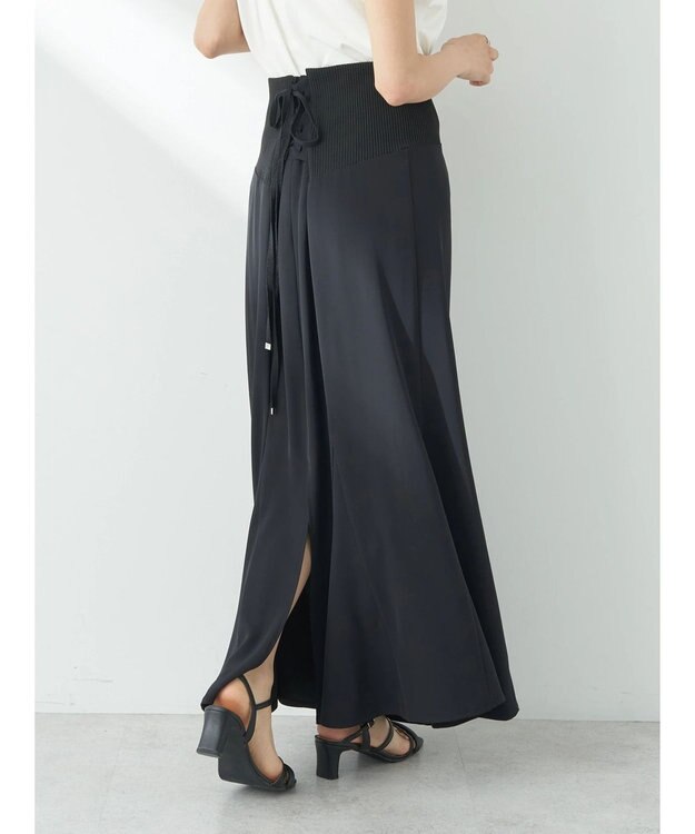 earth music&ecology バックレースサイドリブマーメイドスカート Black