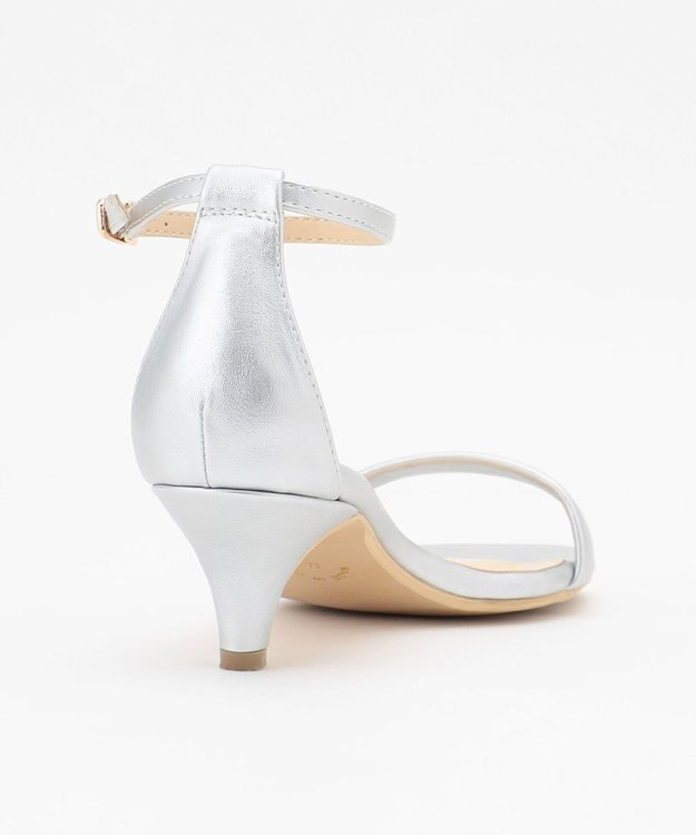 ANY SIS 【WEB・一部店舗限定】ラインベルトヒール サンダル シルバー