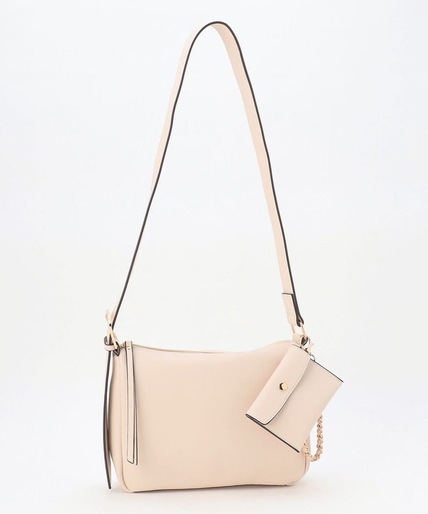 LA BAGAGERIE 【maison vert】 【チェーンチャーム・ミニポーチ付き】2WAYベルトワンショルダー アイボリー
