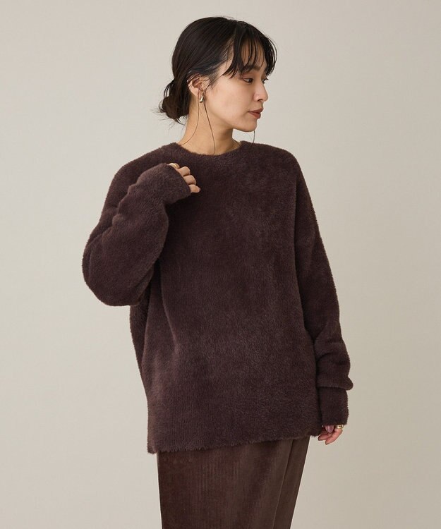 CRAFT STANDARD BOUTIQUE ファーライクニットチュニック Brown