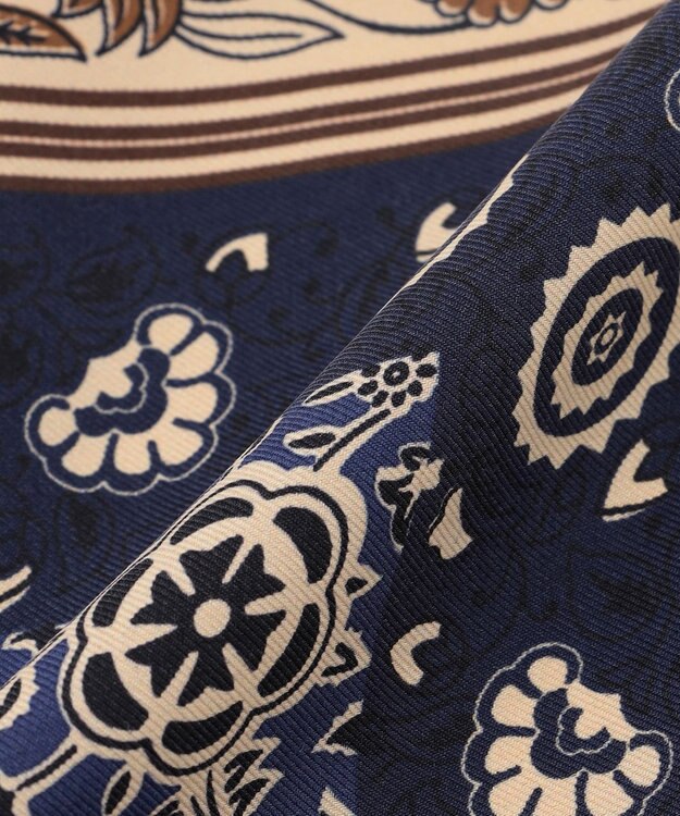 JOSEPH ABBOUD 【イタリア製・Holliday&Brown】フラワーバンダナプリント ポケットチーフ ネイビー系6