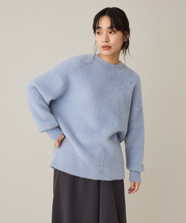 CRAFT STANDARD BOUTIQUE ファーライクニットチュニック Blue