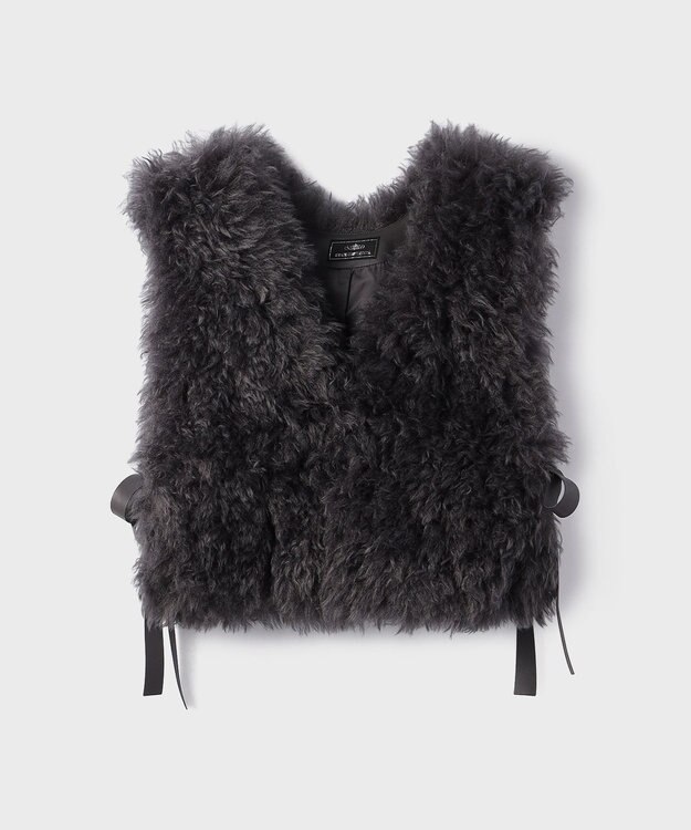 GRACE CONTINENTAL ショ－トファ－ジレ チャコール