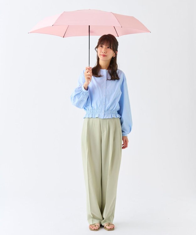 MOONBAT 【超撥水】フロータス (FLO(A)TUS) 折りたたみ傘 無地 UV 55cm ペールピンク