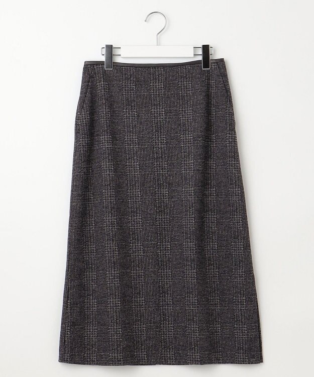 J.PRESS LADIES 【洗える】チェック ジャカード ナロー スカート ライトグレー系5