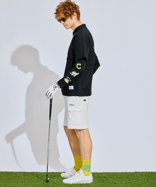 PW CIRCULUS 【GOLF OUT掲載アイテム】【MEN】ワッフルカーゴショーツ ゴルフ ホワイト系