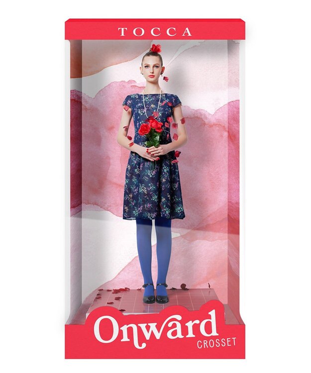 TOCCA 【洗える！】WATERCOLOR HARMONY ドレス ネイビー系