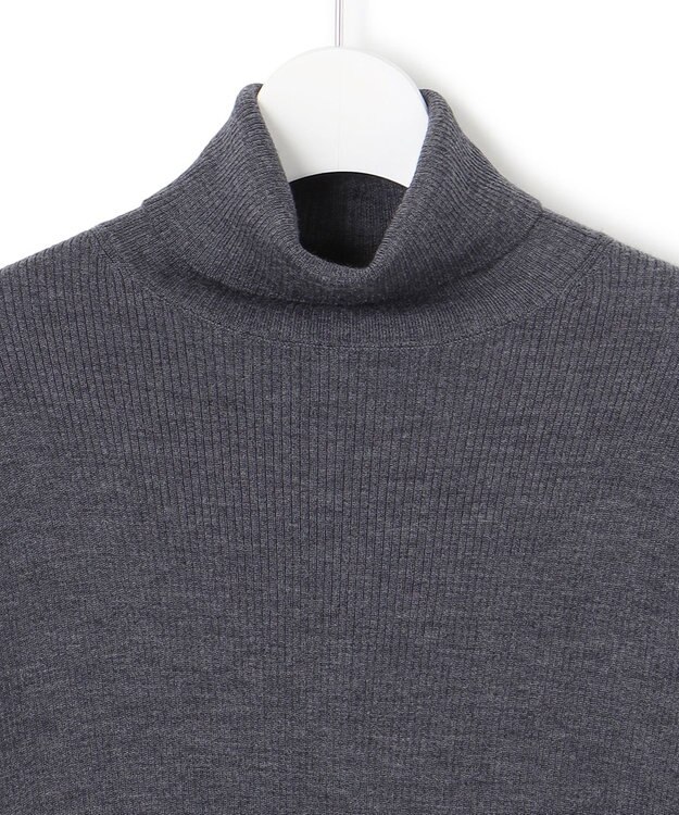 23区 L 【洗える】ウーステッドウール タートルネック ニット グレー系