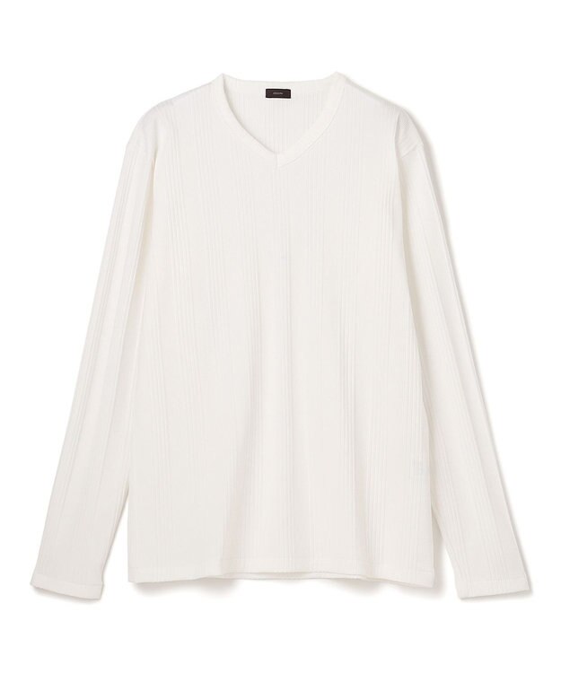 JOSEPH HOMME 【LEON 掲載】テックリブジャージー　Vネックカットソー ホワイト系