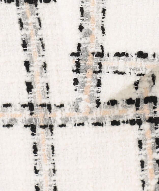 GRACE CONTINENTAL チェックツイードショートジャケット ホワイト