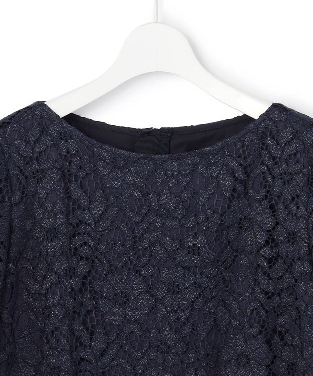 23区 【APPLAUDIR】シャイニーフラワーレース ドレス ネイビー系