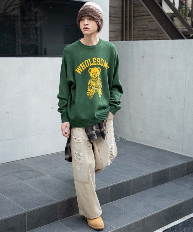 WEGO 【ユニセックス着用ITEM/SMLサイズ展開】ジャガードグラフィックプルオーバー 柄7