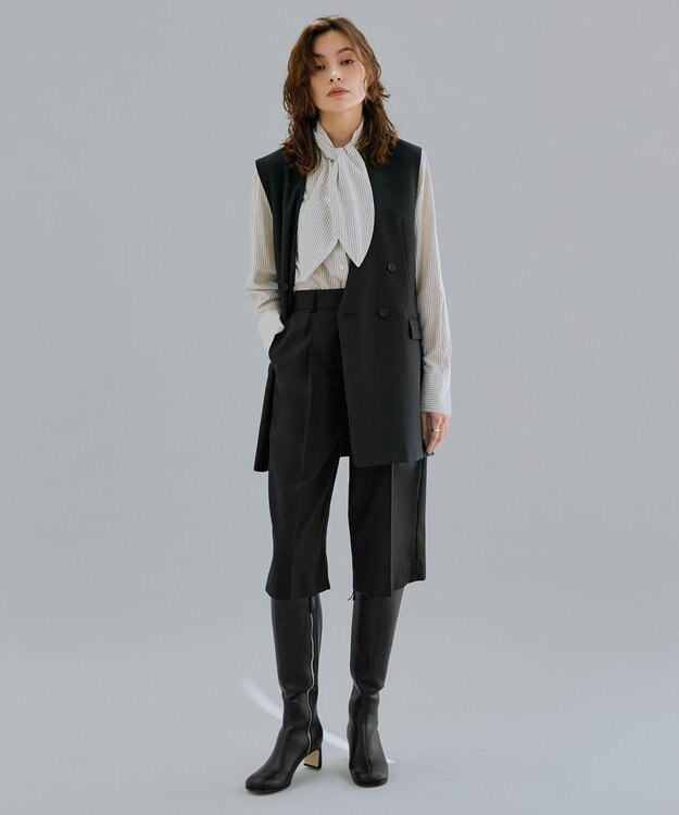 ICB 【洗える】 ウールマットウース ショートパンツ ブラック系