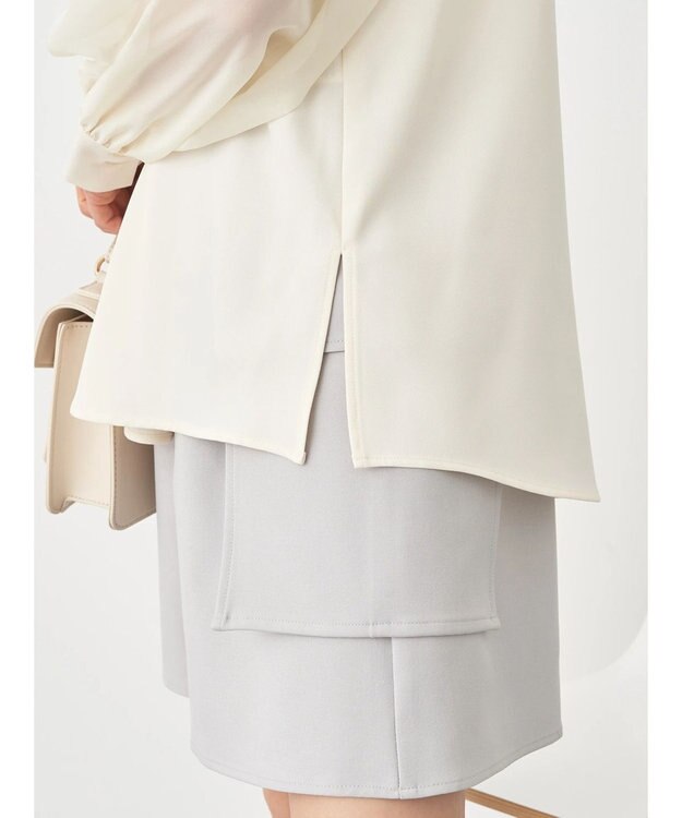 earth music&ecology シアードッキングブラウス Ivory