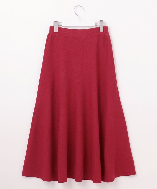 自由区 【セットアップ対応・洗える】ウールミラノフレア スカート レッド系