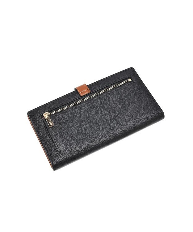 style code 【PADMA/パドマ】ベルトデザイン　シュリンクレザー薄マチ長財布 ブラック×キャメル